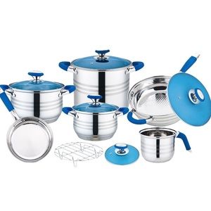 12 PIECES, STAINLESS STEEL COOKWARE SET